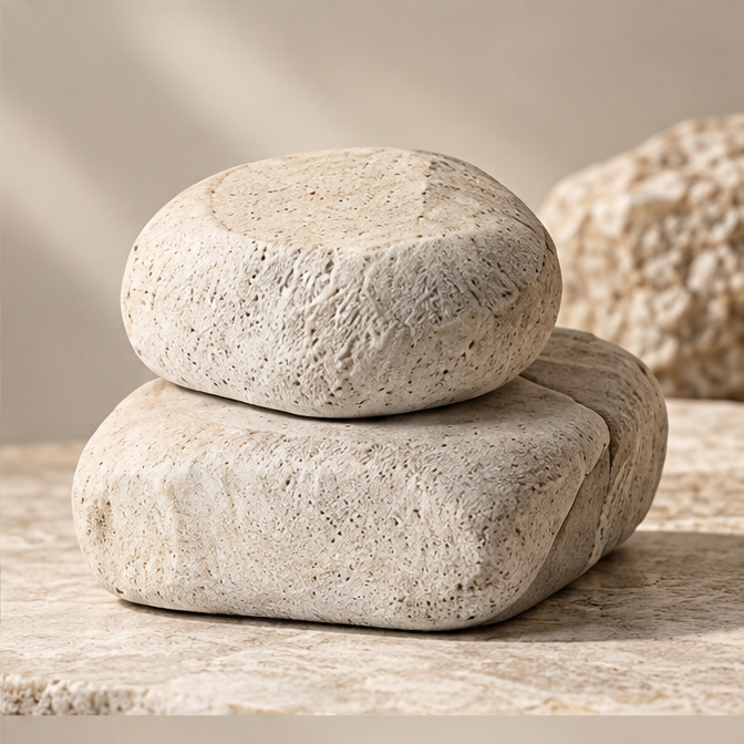 Natural Pumice Stone Scrubber 2-Piece Set - Product Shot