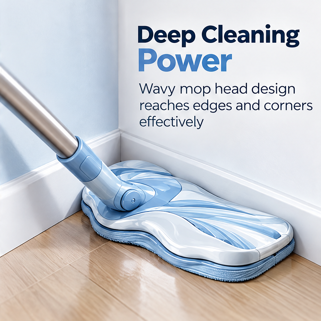 Deep Cleaning Power - Wavy head reaches edges and corners
