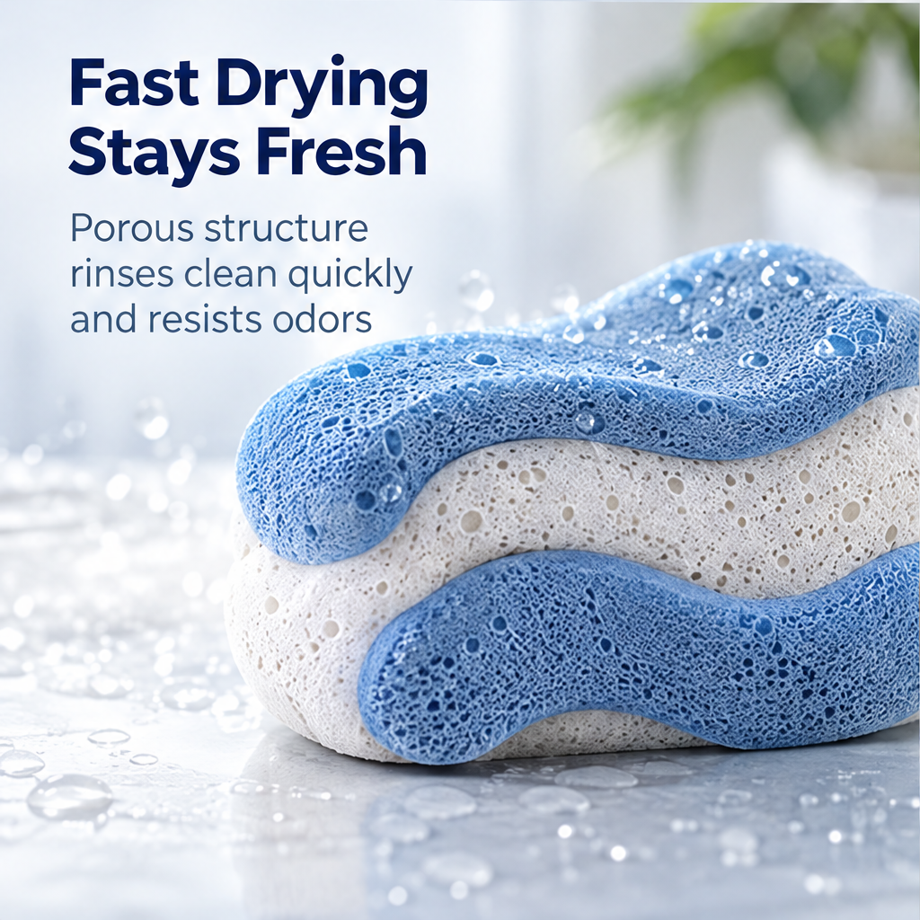 Fast Drying Stays Fresh - Porous structure rinses clean quickly