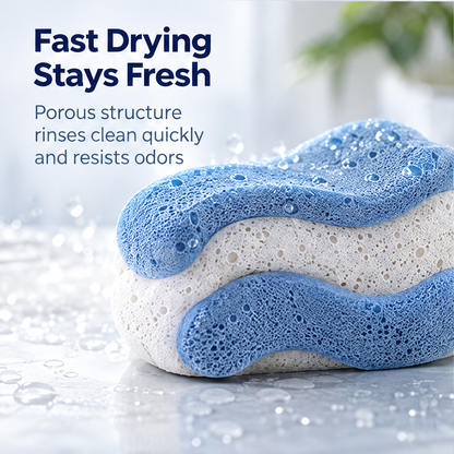 Fast Drying Stays Fresh - Porous structure rinses clean quickly